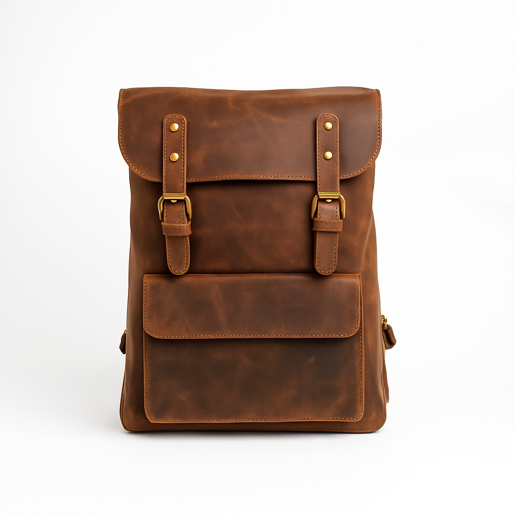 Heritage Leather Backpack – Vintage Brown Rucksack for Work, Travel & Laptop