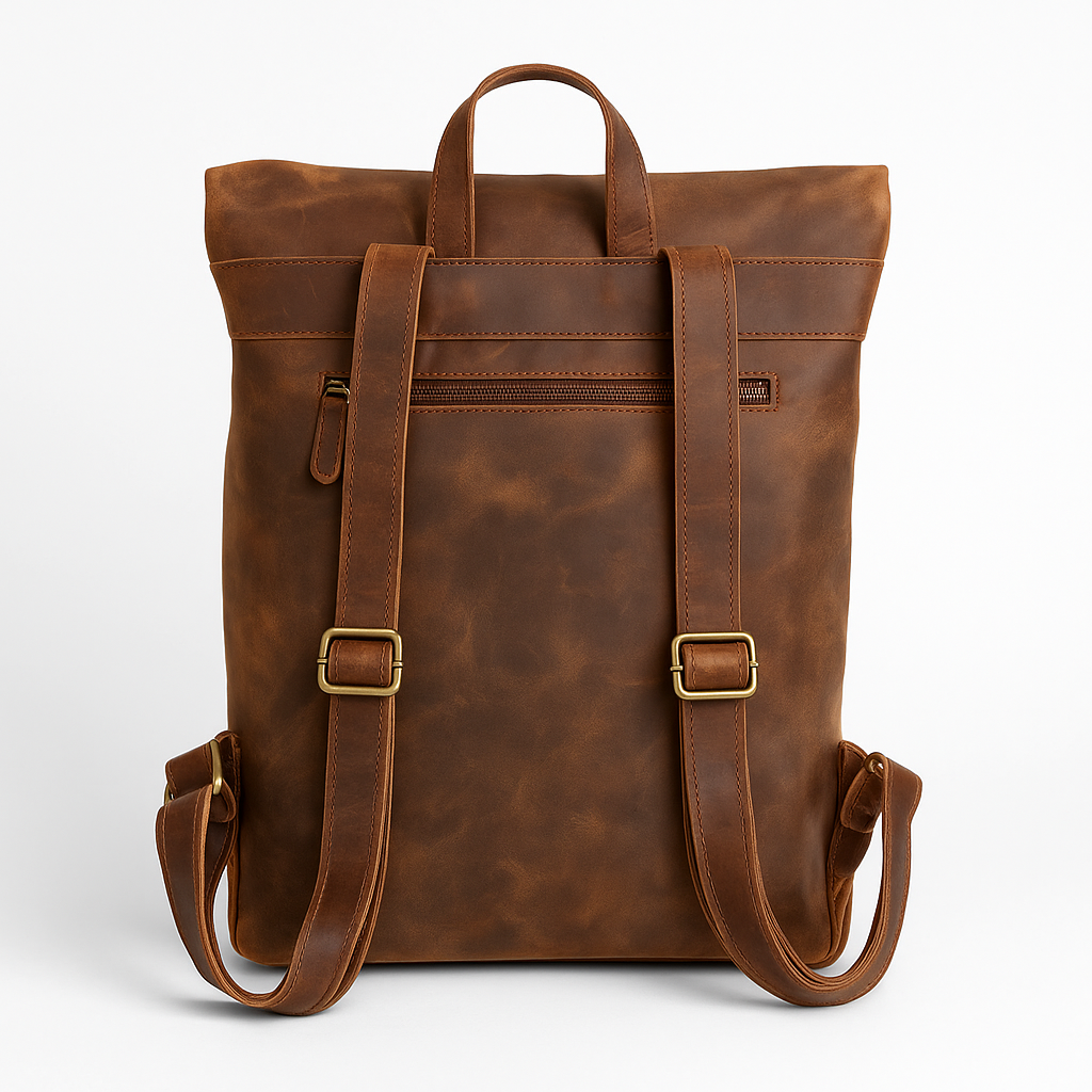 Heritage Leather Backpack – Vintage Brown Rucksack for Work, Travel & Laptop