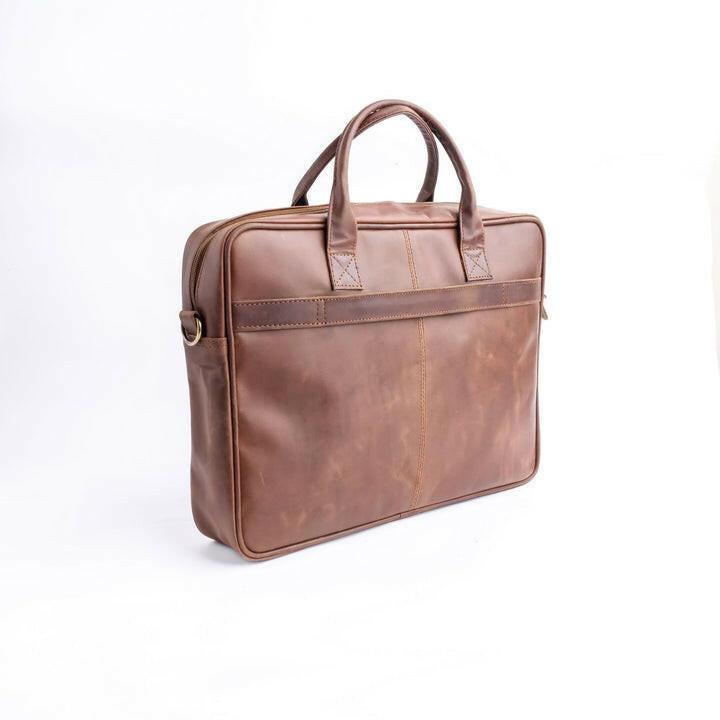 Vintage Crazy Horse Leather Laptop Bag - The Premium SkinTravel Accessories